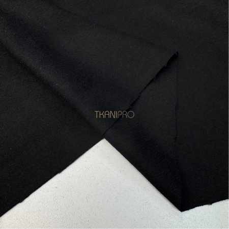 Костюмная ткань диагональ с шерстью цвет черный, арт. IKC3013-111