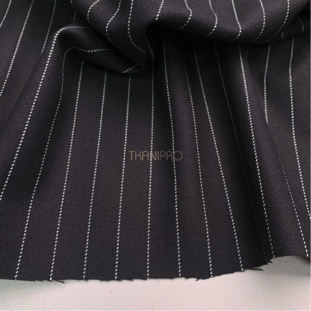 Костюмная плотная ткань в полоску, арт. KD2069-2 цвет черный