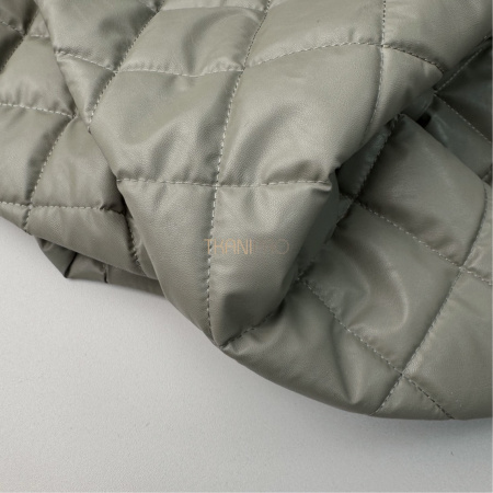 Стеганая кожа на синтепоне цвет хаки Ромб 5*5, арт. PS0220-3