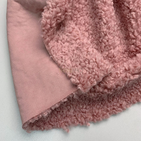 Пальтовый мех барашек, арт. WF3012-5 цвет розовый