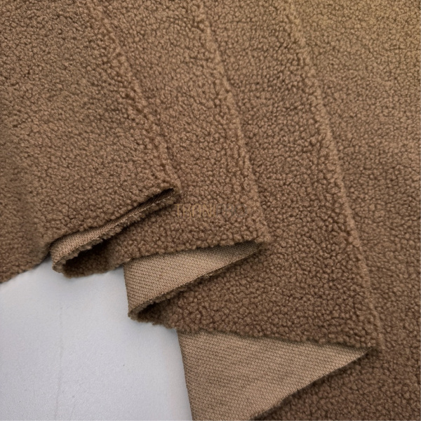 Искусственный мех барашек цвет коричневый ореховый, арт. WF3043-9