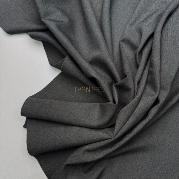 Костюмная поливискоза твил цвет серый графит, арт. KL2053-5