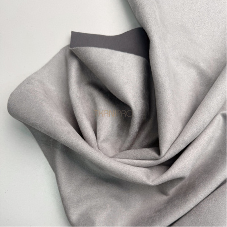 Замша на трикотажной основе  цвет серый, арт. M1344-17