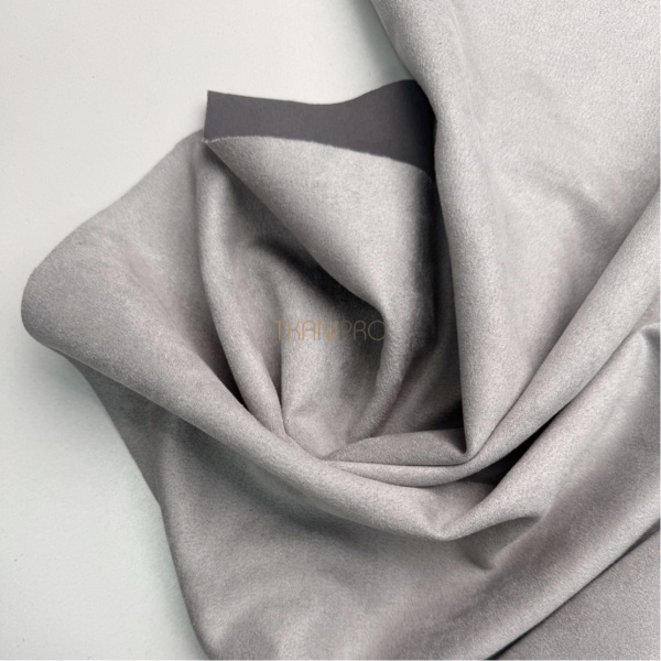 Замша на трикотажной основе  цвет серый, арт. M1344-17