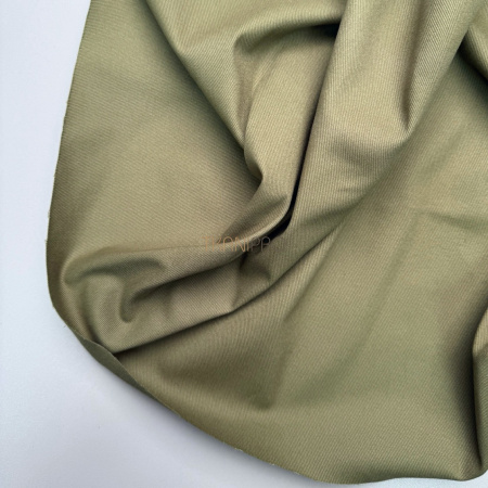 Хлопок твил стрейч цвет хаки, арт. IKM4002-14