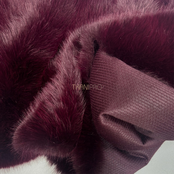 Соболь искусственный мех цвет бордовый, арт. EN312-11