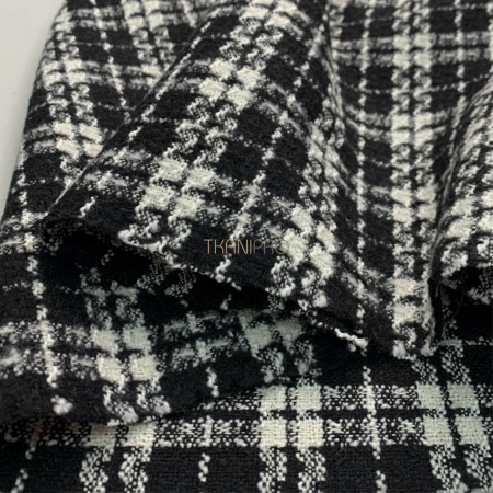 Твид клетка, арт. WD3906-1 цвет черный и белый
