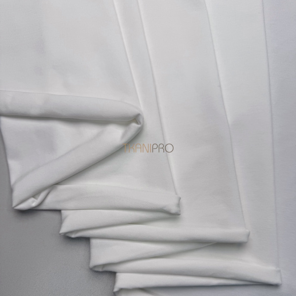 Трикотаж кулирная гладь цвет молочный, арт. DK3555-7