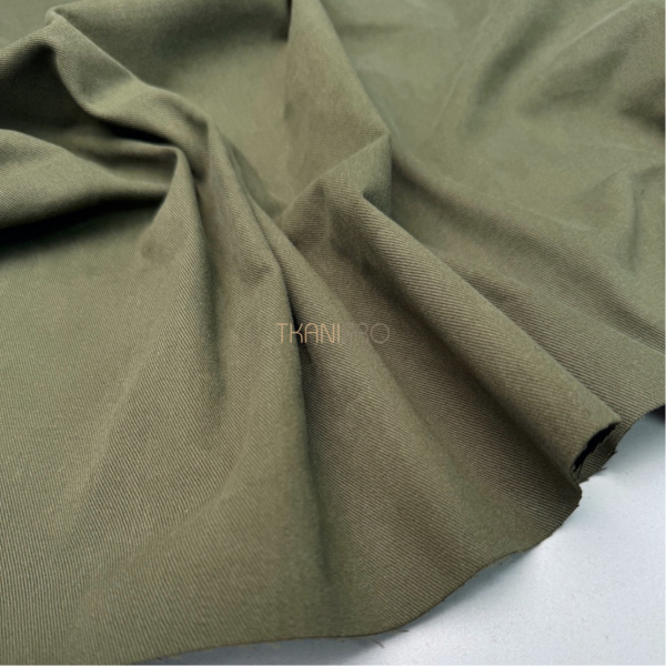Хлопок твил плотный  цвет хаки, арт. IKM3004-4