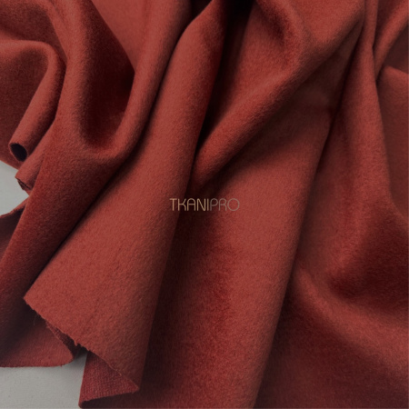 Ткань пальтовая с шерстью цвет кирпичный, арт. IKC3024-1