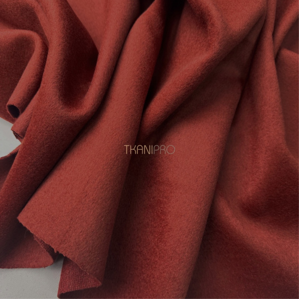 Ткань пальтовая с шерстью цвет кирпичный, арт. IKC3024-1
