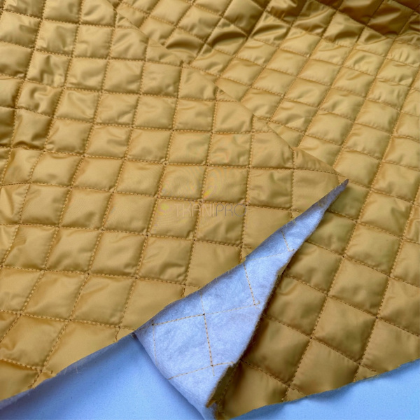 Стеганая ткань на синтепоне цвет горчичный, арт. PS2284-19