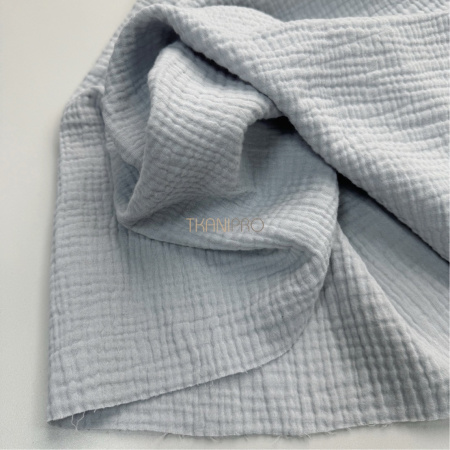 Муслин двухслойный, арт. MC4140-11 цвет голубовато серый