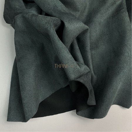 Замша на скубе цвет зеленый хвойный, арт. M1339-4