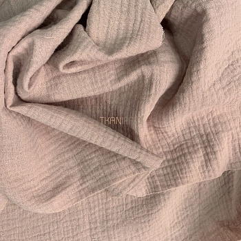 Муслин двухслойный цвет пыльная роза, арт. MC4134-4