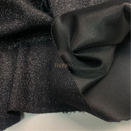 Трикотаж с глиттером, арт. DL5038-18 цвет черный