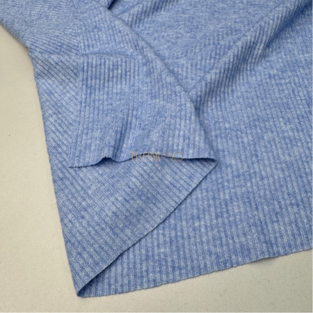 Трикотаж в рубчик цвет голубой, арт. WD3105-5