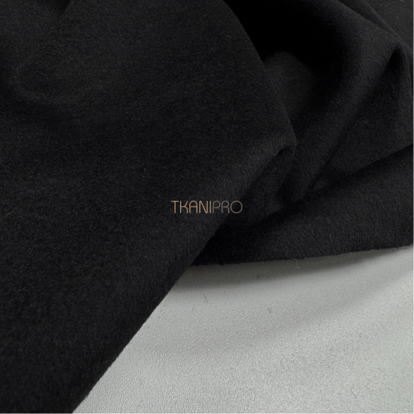 Пальтовая ткань с шерстью, арт. IKC3012-11 цвет черный