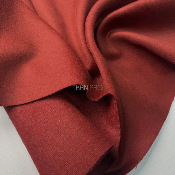 Ткань пальтовая с шерстью цвет кирпичный, арт. IKC3024-1
