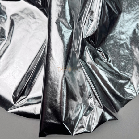 Ткань плащевая фольгированная цвет серебро, арт. PL4137-1