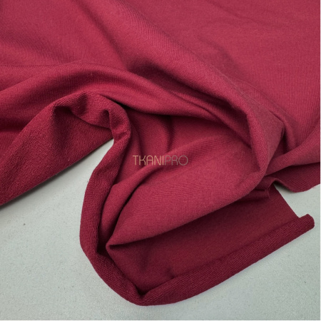 Футер двунитка петля хлопок цвет бордовый вишневый, арт. DF3710-24