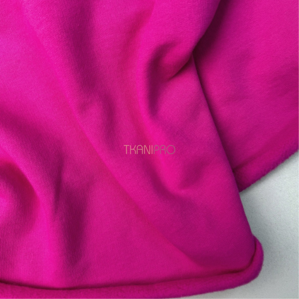 Ткань футер 3-х нитка с начесом, арт. DF2060-3 цвет фуксия