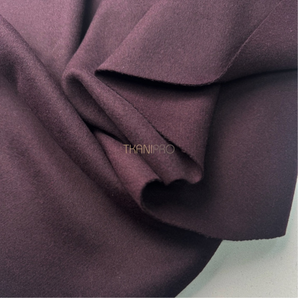 Пальтовая ткань шерсть цвет бордовый фиолетовый, арт. IKC3026-1