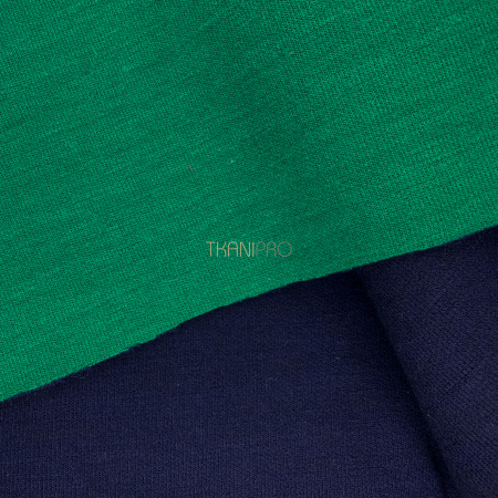 Пальтовый трикотаж двухсторонний, арт. D2N2018-3 цвет зеленый и темный синий