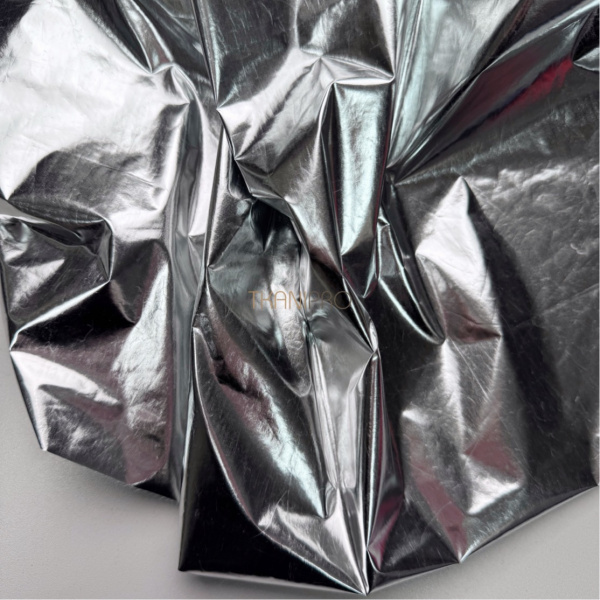 Ткань плащевая фольгированная цвет серебро, арт. PL4137-1