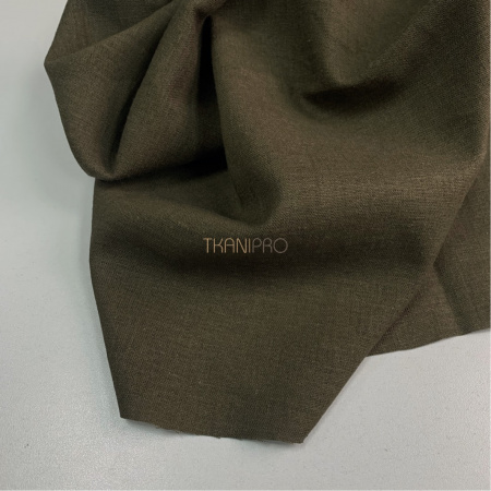 Ткань лён с вискозой цвет болотный хаки, арт. L2150-26