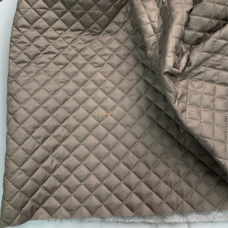 Стеганая ткань на синтепоне Ромб 1,7*1,7 цвет бежевый тауп, арт. PS2109-40