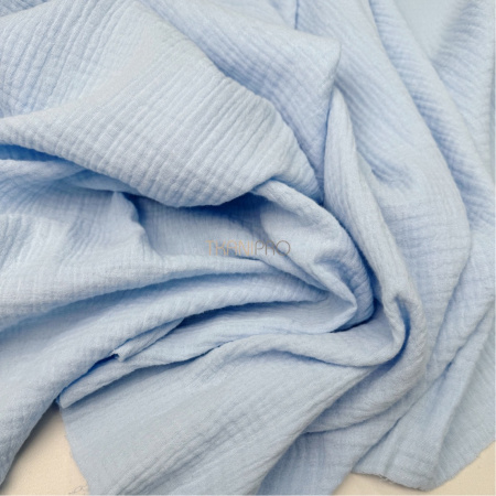 Муслин двухслойный цвет голубой, арт. MC4136-5