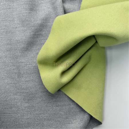 Пальтовая ткань двухсторонняя, арт. KC15D-2 цвет салатовый и серый меланж
