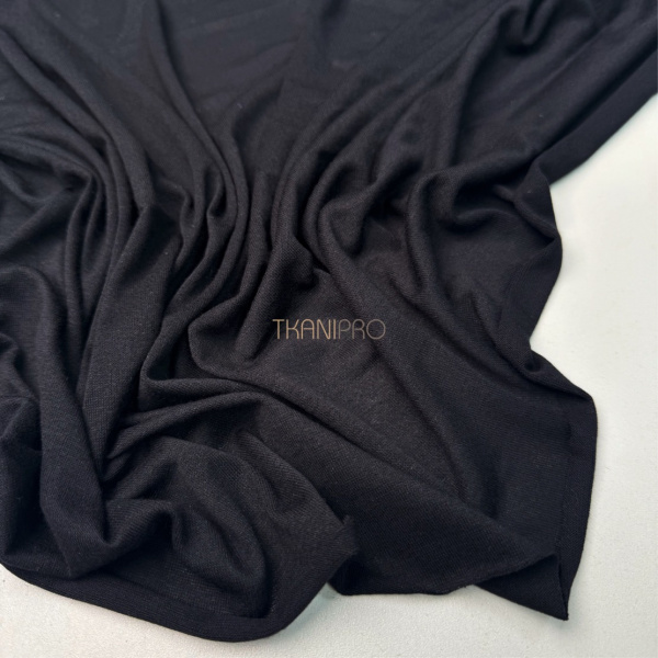 Тонкий трикотаж стрейч цвет черный, арт. DK2002-7