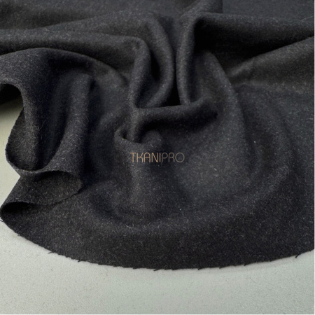 Ткань костюмная с шерстью черная, арт. IKC3020-1