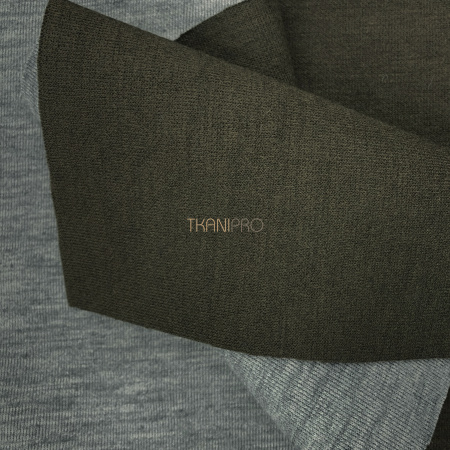 Пальтовый трикотаж двухсторонний, арт. D2N2018-4 цвет болотный и серый меланж