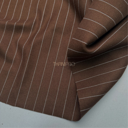 Костюмная плотная ткань в полоску, арт. KD2070-2 цвет темно бежевый