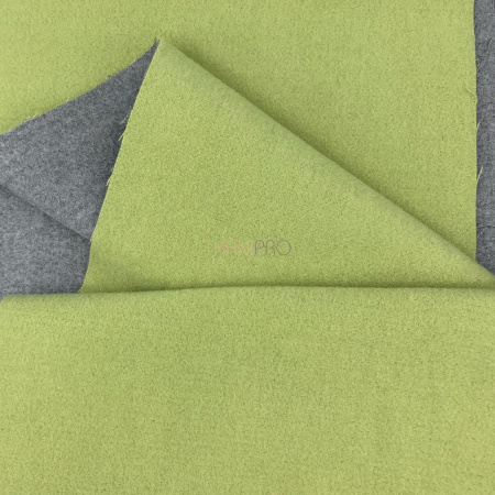 Пальтовая ткань двухсторонняя, арт. KC15D-2 цвет салатовый и серый меланж