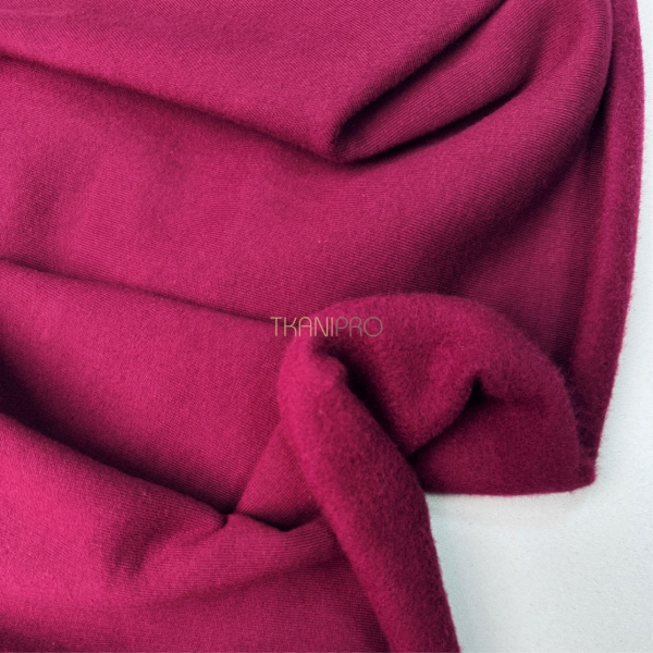 Ткань футер 3-х нитка с начесом, арт. DF2060-10 цвет бордовый