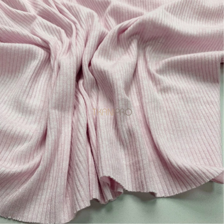 Трикотаж в рубчик цвет розовый меланж, арт. WD3105-4
