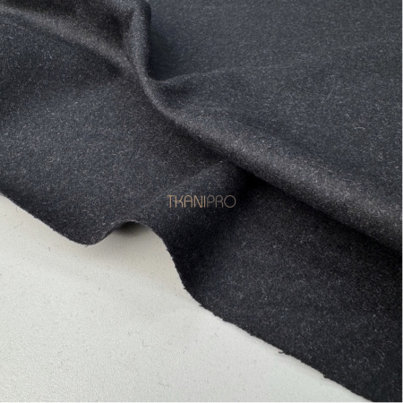 Ткань костюмная с шерстью черная, арт. IKC3020-1