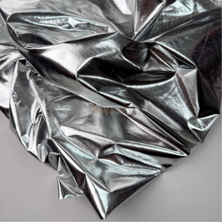 Ткань плащевая фольгированная цвет серебро, арт. PL4137-1