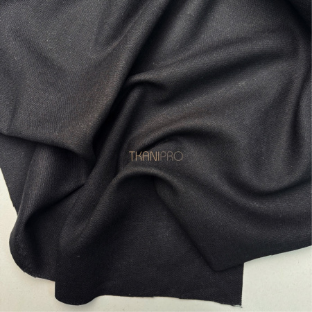 Ткань лен с вискозой цвет черный, арт. L2158-7