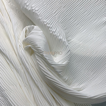 Ткань плиссе жатка костюмная цвет молочный, арт. PLS2919-3