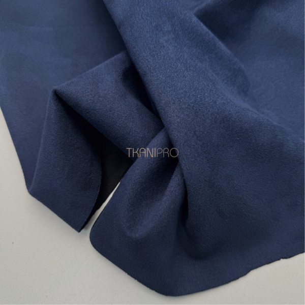 Замша на скубе цвет синий, арт. M1344-15