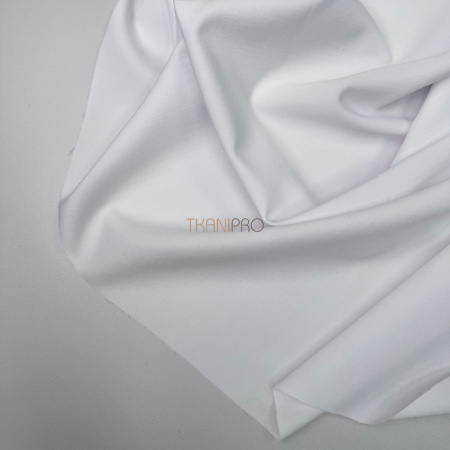 Костюмная ткань поливискоза стрейч сатин цвет белый, арт. KL2059-1