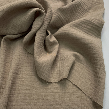 Муслин двухслойный, арт. MC4133-14 цвет бежевый коричневый