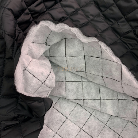 Мерные лоскуты Стеганая ткань на синтепоне цвет черный, арт. PS2295-16