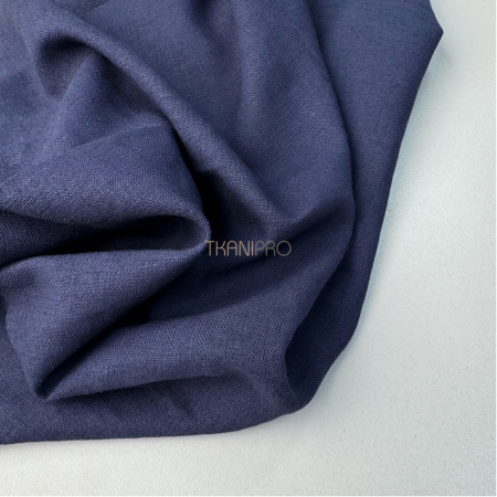Ткань лен с вискозой цвет темный синий, арт. L2156-36