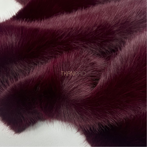 Соболь искусственный мех цвет бордовый, арт. EN312-11